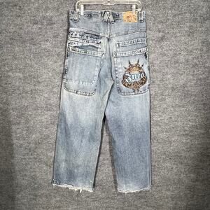 JNCO Denim Jeans Mens Sz 33x32 Blue Wide Leg Baggy Grunge Hip Hop Streetwear